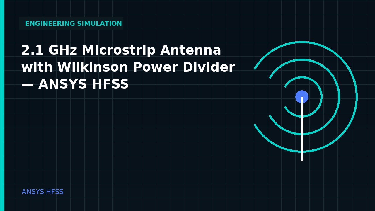 2.1 GHz Microstrip Antenna with Wilkinson Power Divider | ANSYS HFSS video thumbnail