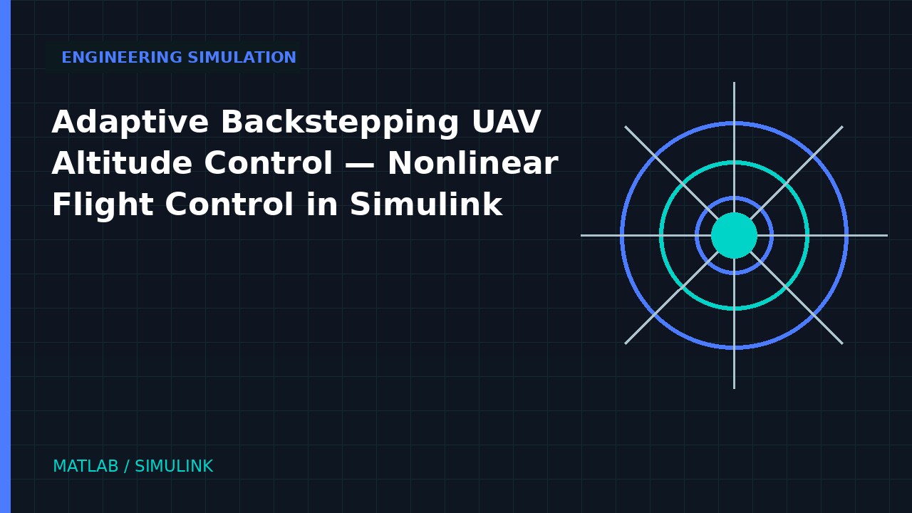 Adaptive Backstepping UAV Altitude Control | Nonlinear Flight Control in Simulink engineering simulation video thumbnail
