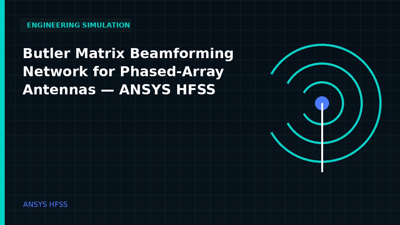 Butler Matrix Beamforming Network for Phased-Array Antennas | ANSYS HFSS engineering simulation video thumbnail