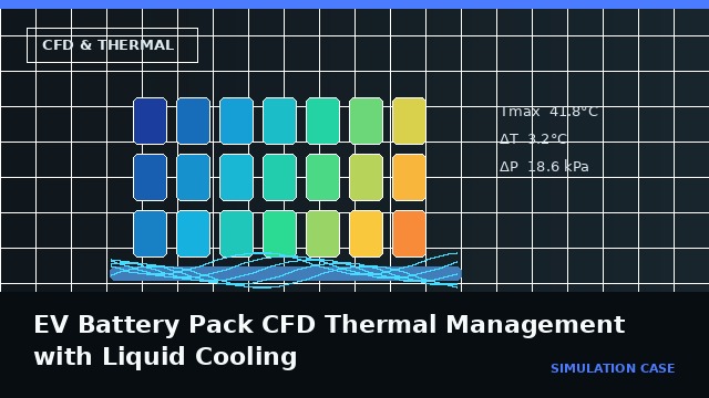 EV Battery Pack CFD Thermal Management with Liquid Cooling project video thumbnail