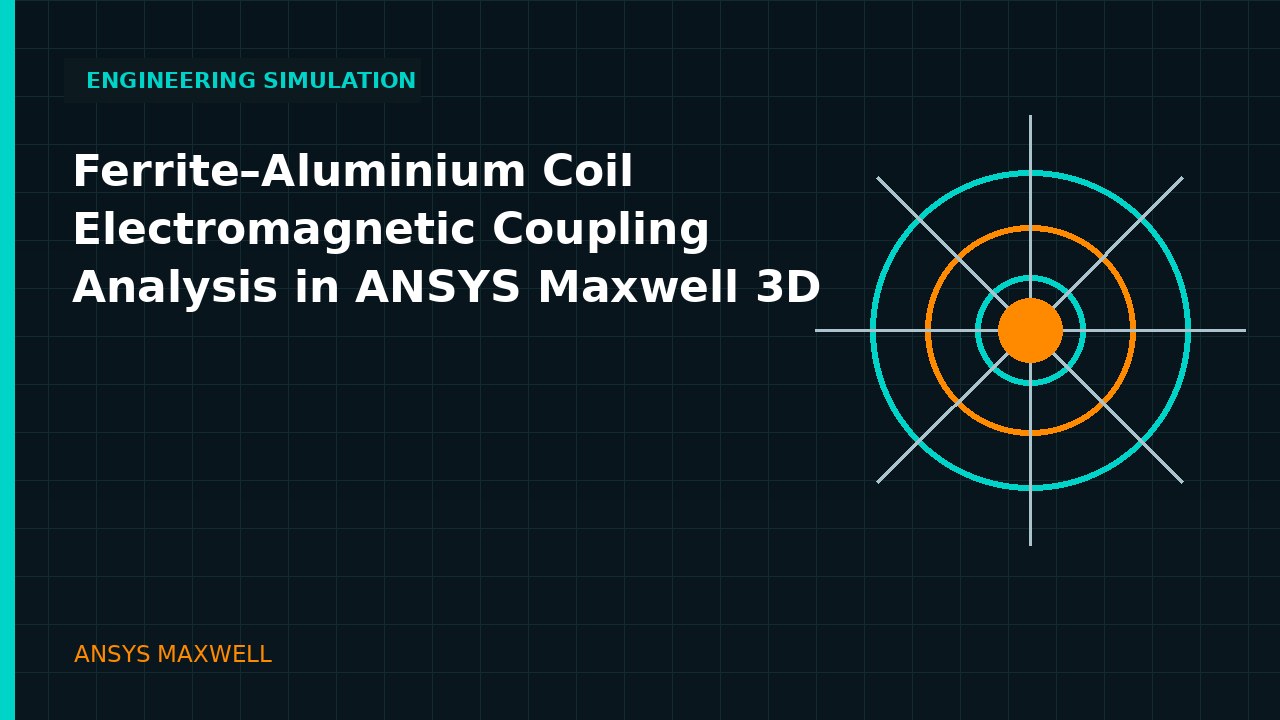 Ferrite–Aluminium Coil Electromagnetic Coupling Analysis in ANSYS Maxwell 3D simulation video thumbnail
