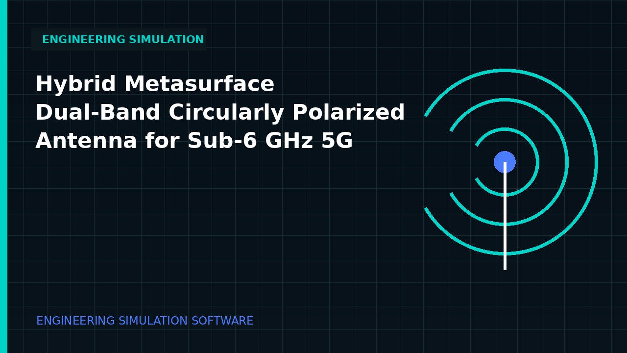 Hybrid Metasurface Dual-Band Circularly Polarized Antenna for Sub-6 GHz 5G engineering simulation video thumbnail