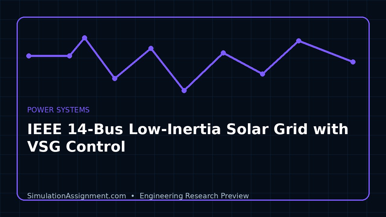 IEEE 14-Bus Low-Inertia Solar Grid with VSG Control project video thumbnail