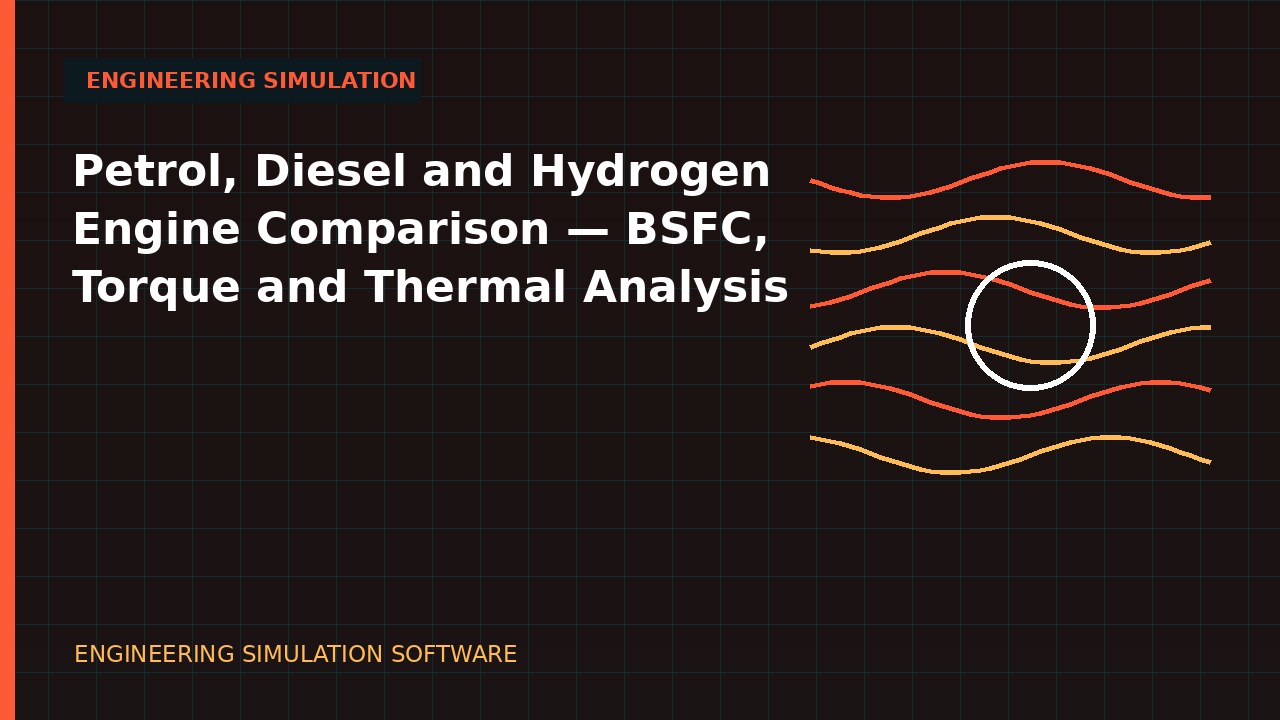 Petrol, Diesel and Hydrogen Engine Comparison | BSFC, Torque and Thermal Analysis simulation video thumbnail