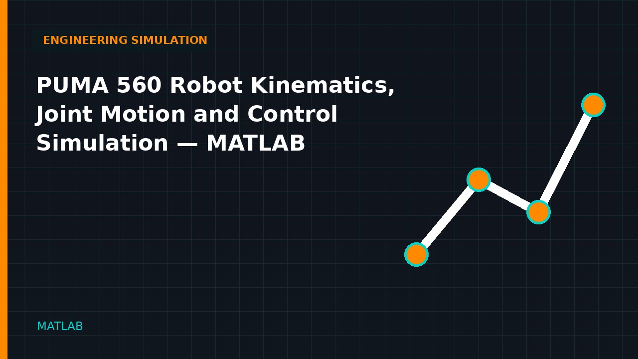 PUMA 560 Robot Kinematics, Joint Motion and Control Simulation | MATLAB engineering simulation video thumbnail