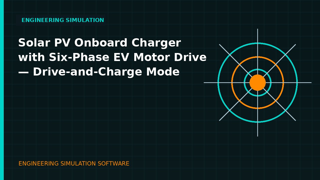 Solar PV Onboard Charger with Six-Phase EV Motor Drive | Drive-and-Charge Mode engineering simulation video thumbnail